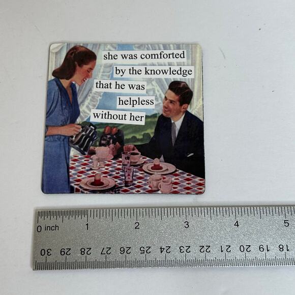 Anne Taintor Inc Wife Always Right Clueless Husband Retro Style Art Flat Magnet - Picture 3 of 4